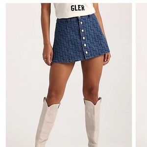 NWT LEON BRIDGES WOMENS LASER SKIRT:ALLOVER LASER